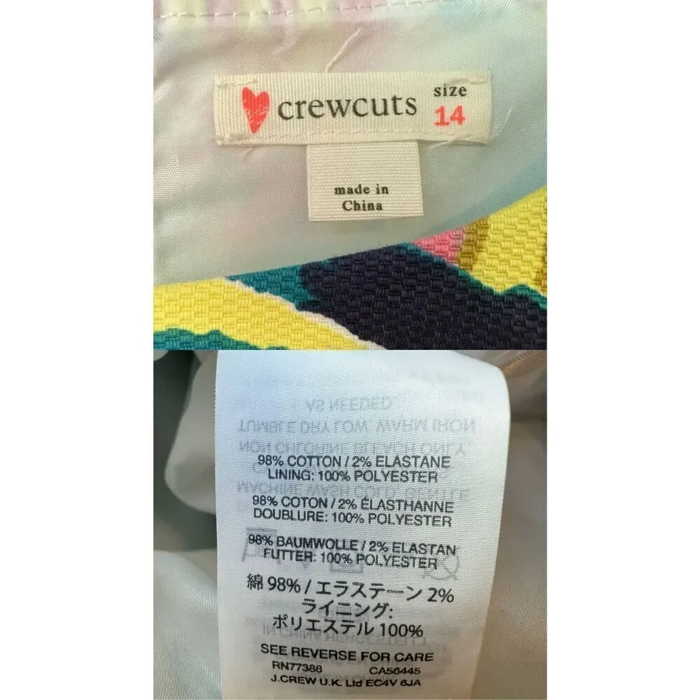 Crewcuts Multicolored Drop Waist Dress Size 14 Girls